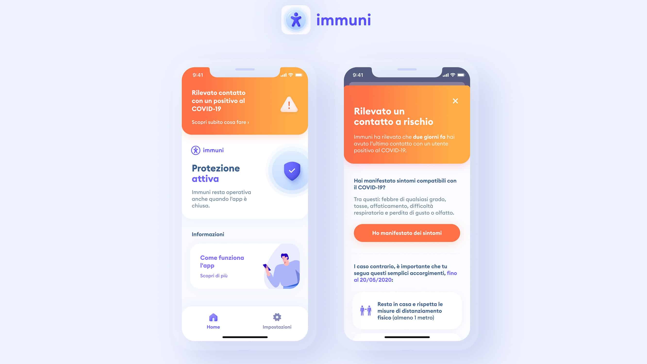 I contatti dei contagiati saranno avvisati in forma anonima dall'applicazione
