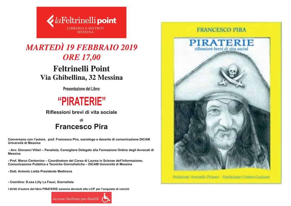 Francesco Pira presenta “Piraterie” – Riflessioni brevi di vita sociale