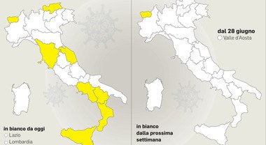 Italia sempre più bianca, mentre altrove, in Europa, si rallenta con le riaperture preannunciate