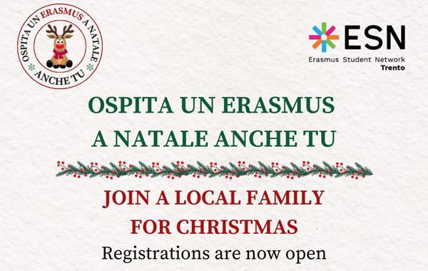 “Ospita un Erasmus a Natale anche tu”: il progetto targato ESN Trento