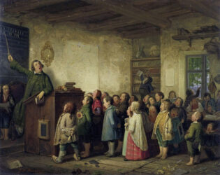 Johann Peter Hasenclever, La scuola del villaggio, 1845