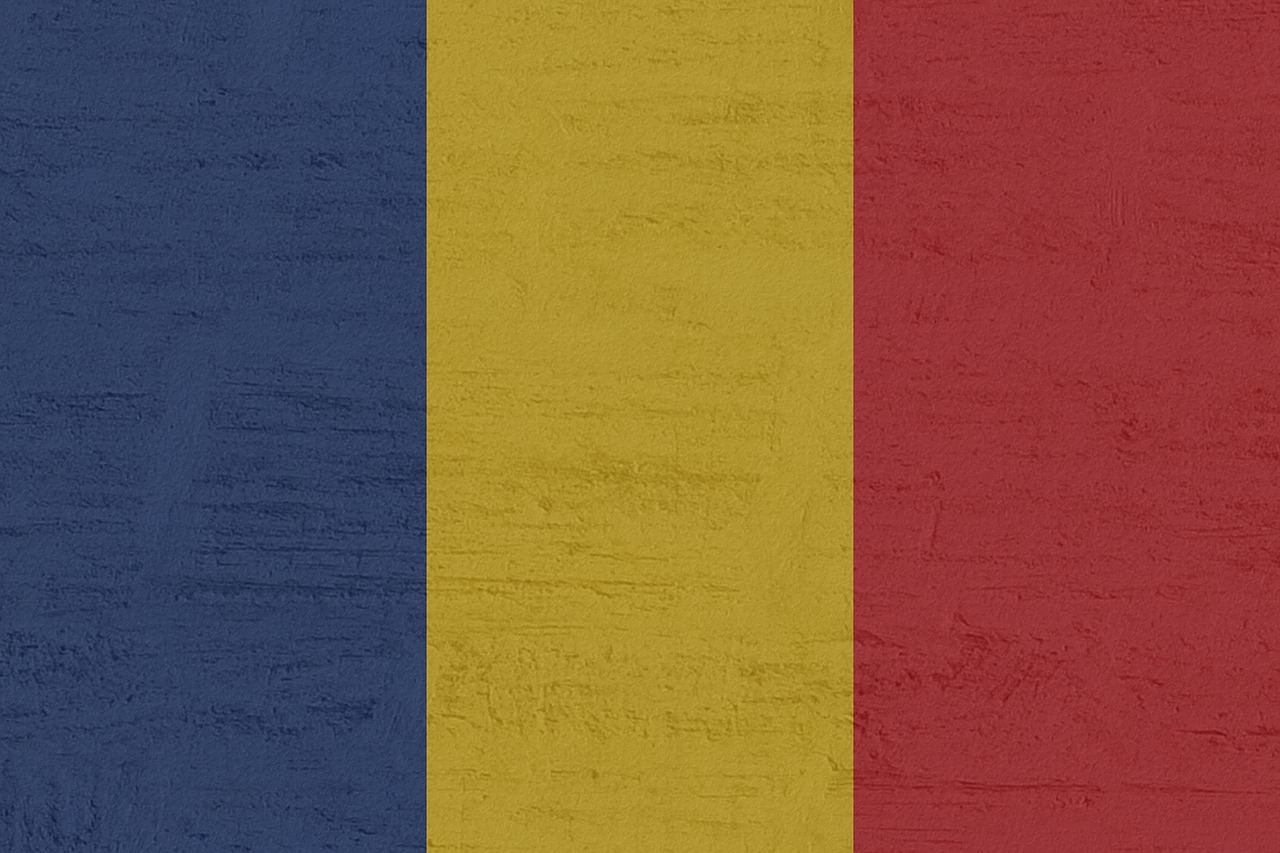 bandiera romania su muro