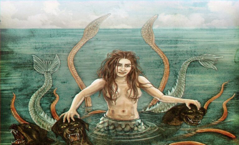 Iconografia di Scilla. https://www.panaiotiskruklidis.com/viaggio-tra-scilla-e-cariddi/