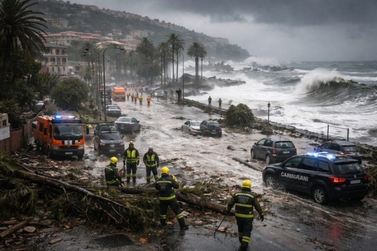 lungomare distrutto dal Ciclone Harry