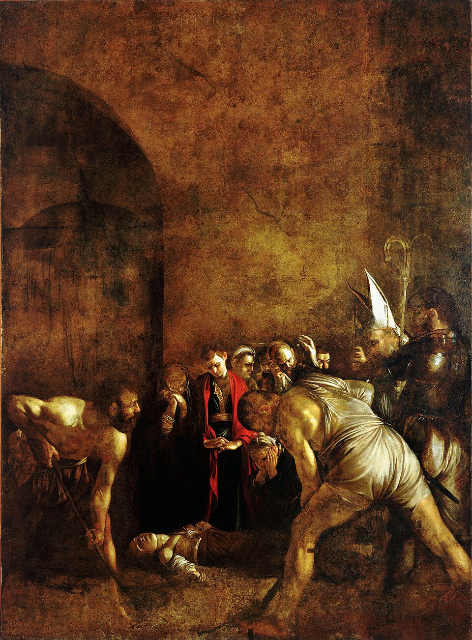 Seppellimento di Santa Lucia, Caravaggio, 408×300 cm, Santuario di Santa Lucia al Sepolcro, Siracusa